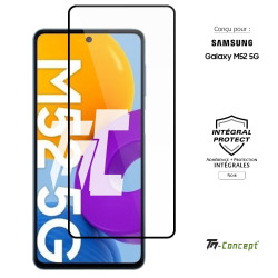 Samsung Galaxy M52 5G - Verre trempé intégral Protect Noir - adhérence 100% nano-silicone - TM Concept®
