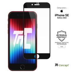 Apple iPhone SE (2022) - Verre trempé intégral Protect Noir - adhérence 100% nano-silicone - TM Concept®