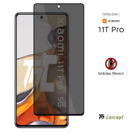 Verre trempé intégral teinté Anti-Espions Xiaomi 11T Pro - TM Concept®