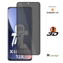 Xiaomi 12X - Verre trempé 3D incurvé teinté anti-espion - TM Concept®