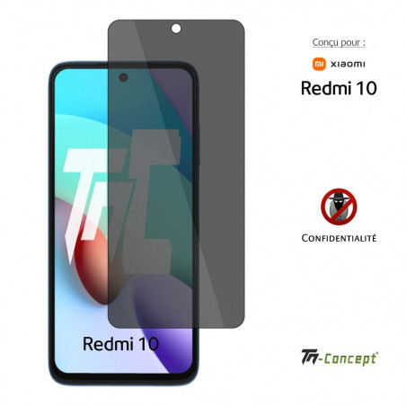 Xiaomi Redmi 10 - Verre trempé Anti-Espions - TM Concept®