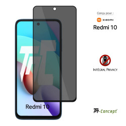 Xiaomi Redmi 10 - Verre trempé Anti-Espions - Intégral Privacy - TM Concept®