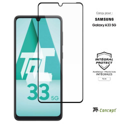 Samsung Galaxy A33 5G - Verre trempé intégral Protect Noir - adhérence 100% nano-silicone - TM Concept®