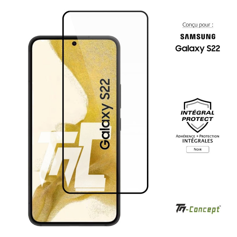 Verre Trempé Intégral Pour Samsung Galaxy S22 Ultra (5D, Noir)