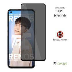Oppo Reno 5 4G - Verre trempé Anti-Espions - Intégral Privacy - TM Concept®