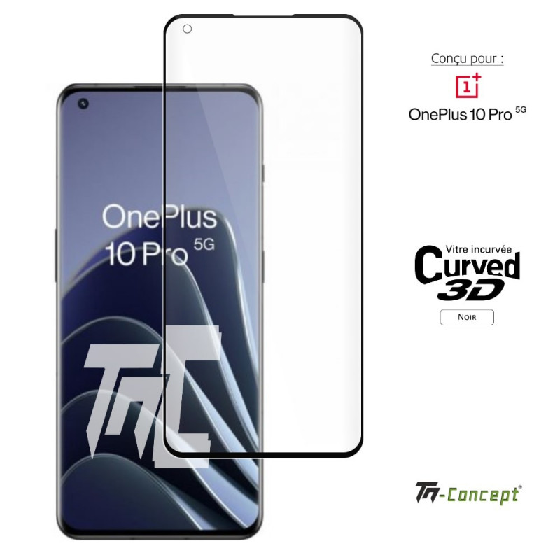 OnePlus 10 Pro - Verre trempé 3D incurvé - Noir - TM Concept®