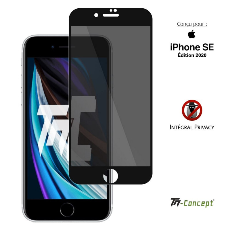 Apple iPhone SE (2020) - Verre trempé Anti-Espions - Intégral Privacy - TM Concept® - image couverture