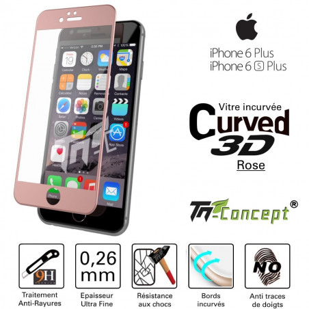 Apple Iphone 6/6S - Vitre de Protection 3D Curved - TM Concept® Apple Iphone 6/6S - Vitre de Protection 3D Curved - TM Concept®