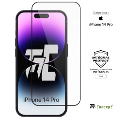 Apple iPhone 14 Pro - Verre trempé intégral Protect - Noir - TM Concept® - Couverture