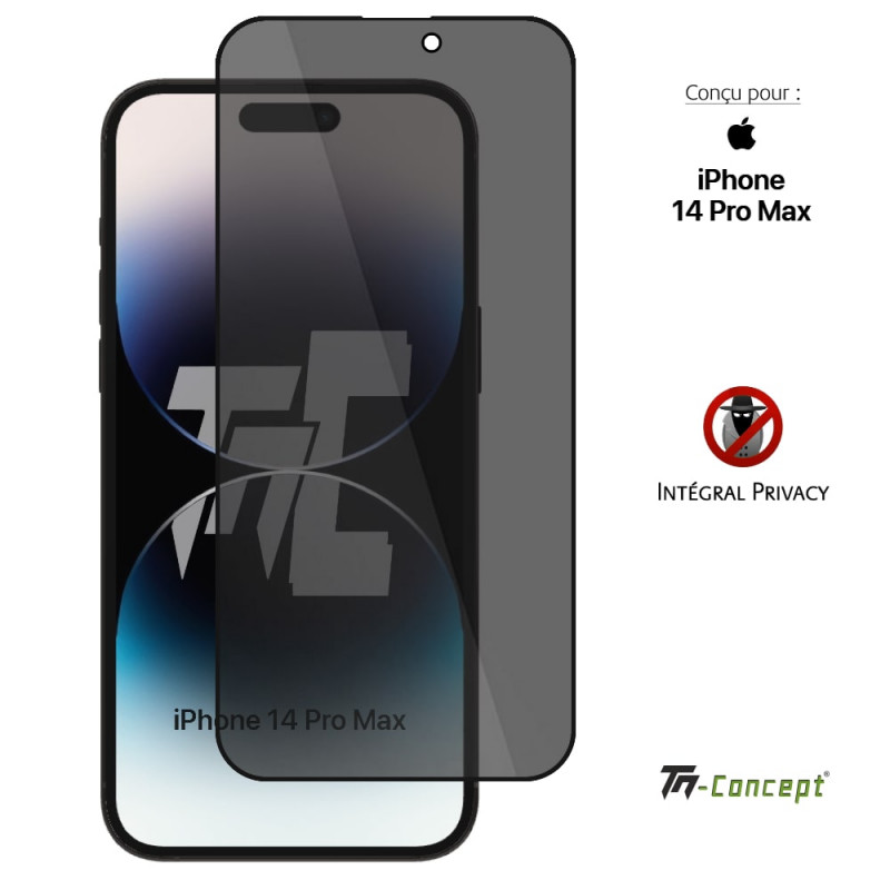 Verre trempé intégral Anti-Espion pour iPhone 14 Pro Max - TM Concept®