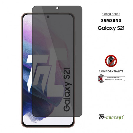 Samsung Galaxy S21 - Verre trempé Anti-Espions - TM Concept® - Couverture