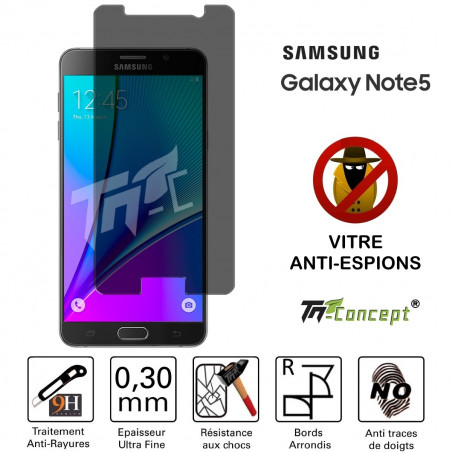 Samsung Galaxy Note 5 - Vitre  de Protection Anti-Espions - TM Concept®