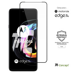 Motorola Edge 20 Lite - Verre trempé intégral Protect - Noir - TM Concept® - Couverture