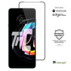 Motorola Edge 20 Fusion - Verre trempé intégral Protect - Noir - TM Concept® - couverture