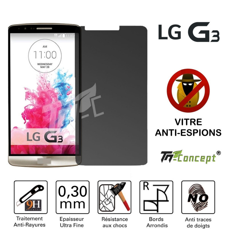 LG G3 - Vitre  de Protection Anti-Espions - TM Concept®