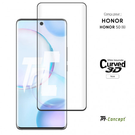 Honor 50 - Verre trempé 3D incurvé - Noir - TM Concept® - image couverture