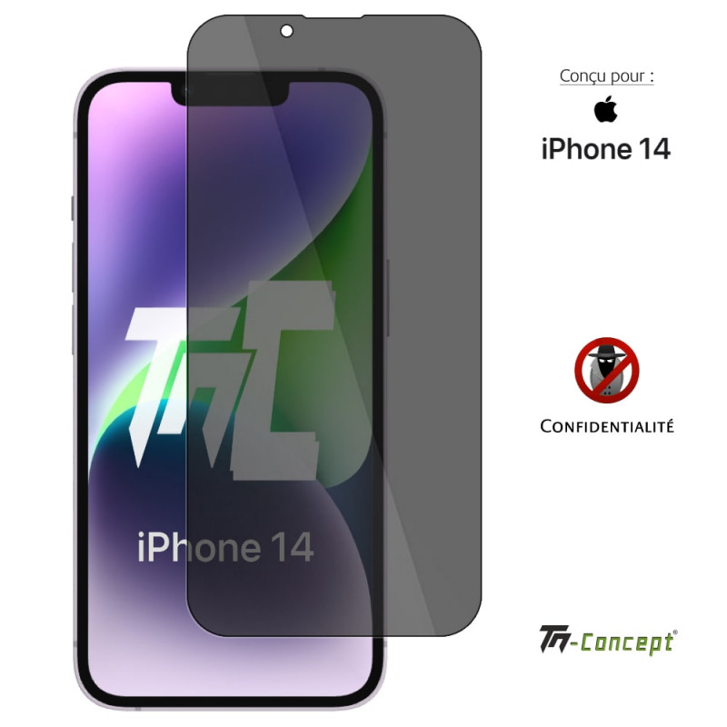 Apple iPhone 14 - Verre trempé Anti-Espions - TM Concept® - image couverture