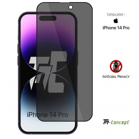 Apple iPhone 14 Pro - Verre trempé Anti-Espions - Intégral Privacy - TM Concept® - image couverture
