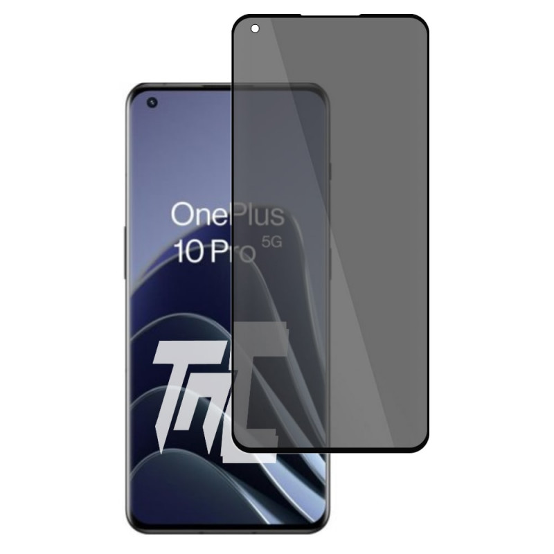 Protecteur D'écran Verre Trempé Teinté TM-Concept Pour OnePlus 10 Pro - Noir, Incurvé 3D, Confidentialité
