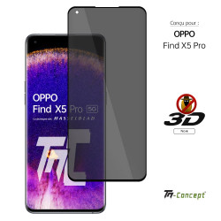 Oppo Find X5 Pro - Verre trempé 3D Privacy (teinté anti-espion) - TM Concept® - image couverture