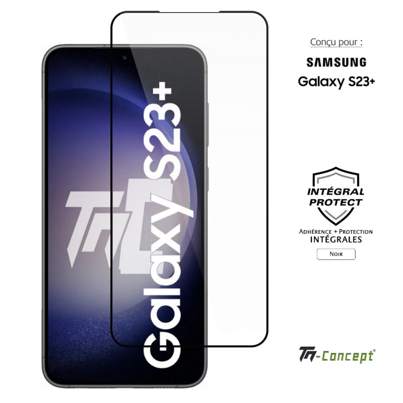 Samsung Galaxy S23 Plus - Verre trempé intégral Protect - Noir - TM Concept® - image couverture